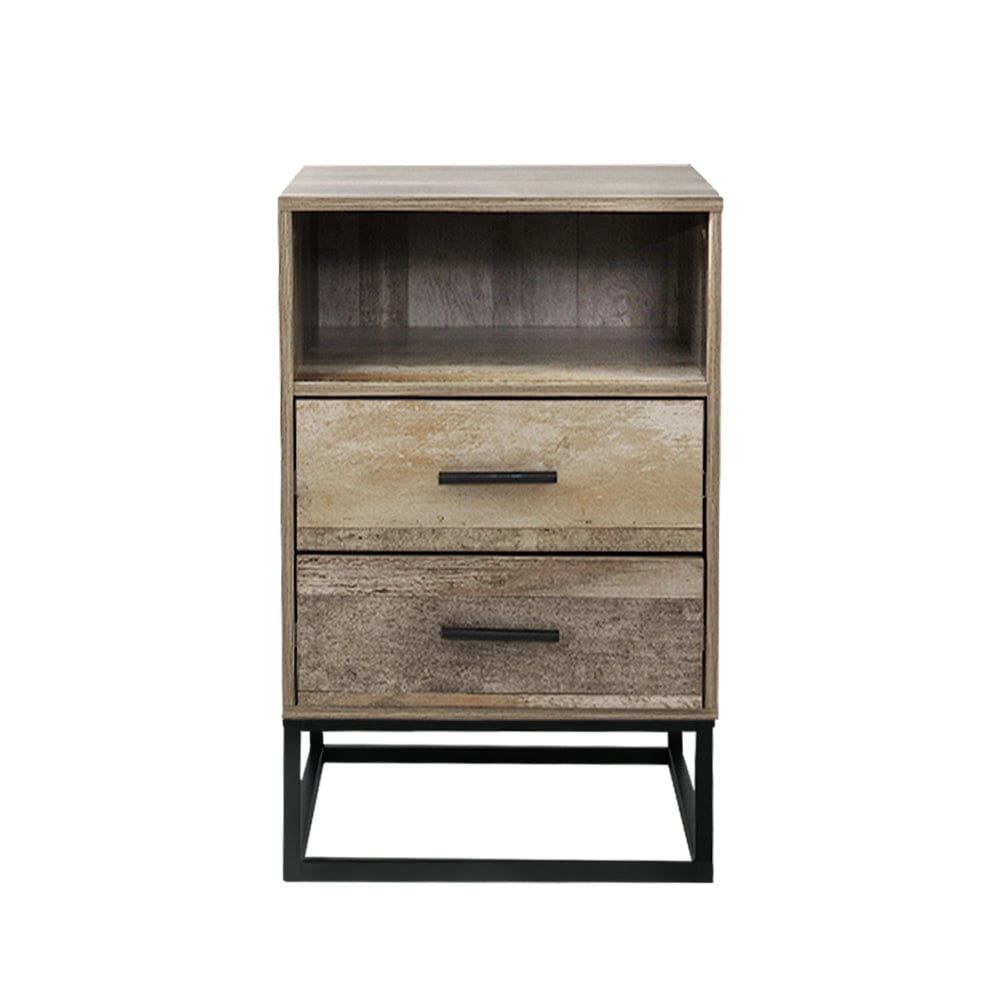 Artiss Bedside Table 2 Drawers with Shelf - BADAN - SportZone.co.nz