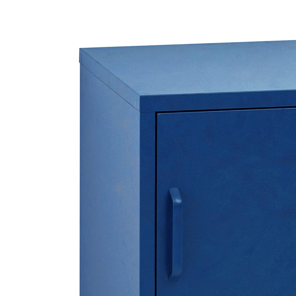 Artiss Bedside Table Metal Cabinet - Blue - SportZone.co.nz