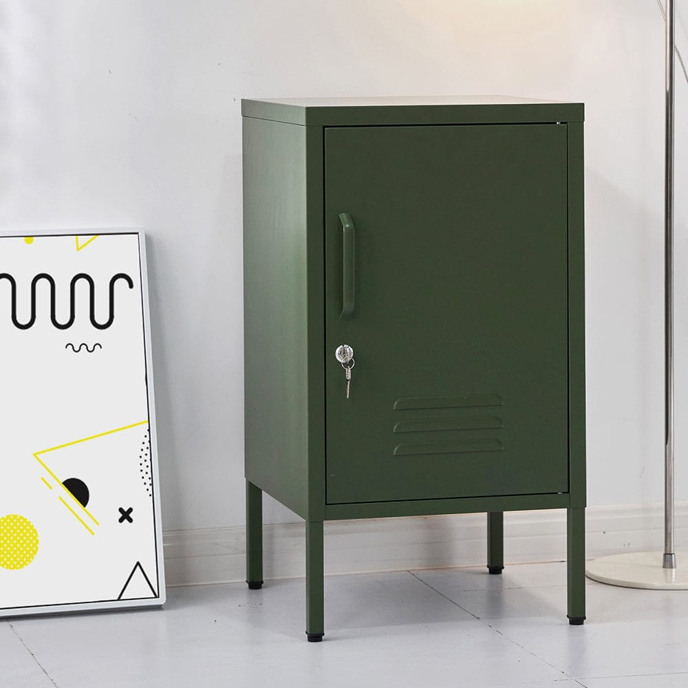 Artiss Bedside Table Metal Cabinet - Green - SportZone.co.nz