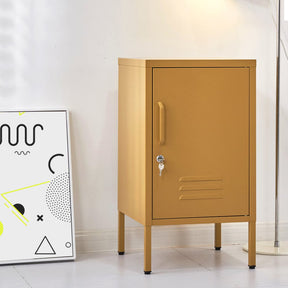 Artiss Bedside Table Metal Cabinet - Yellow - SportZone.co.nz