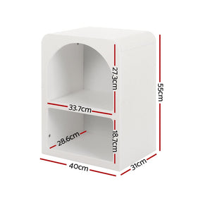 Artiss Bedside Table Shelves Side End Table Storage Nightstand White ARCHED - SportZone.co.nz