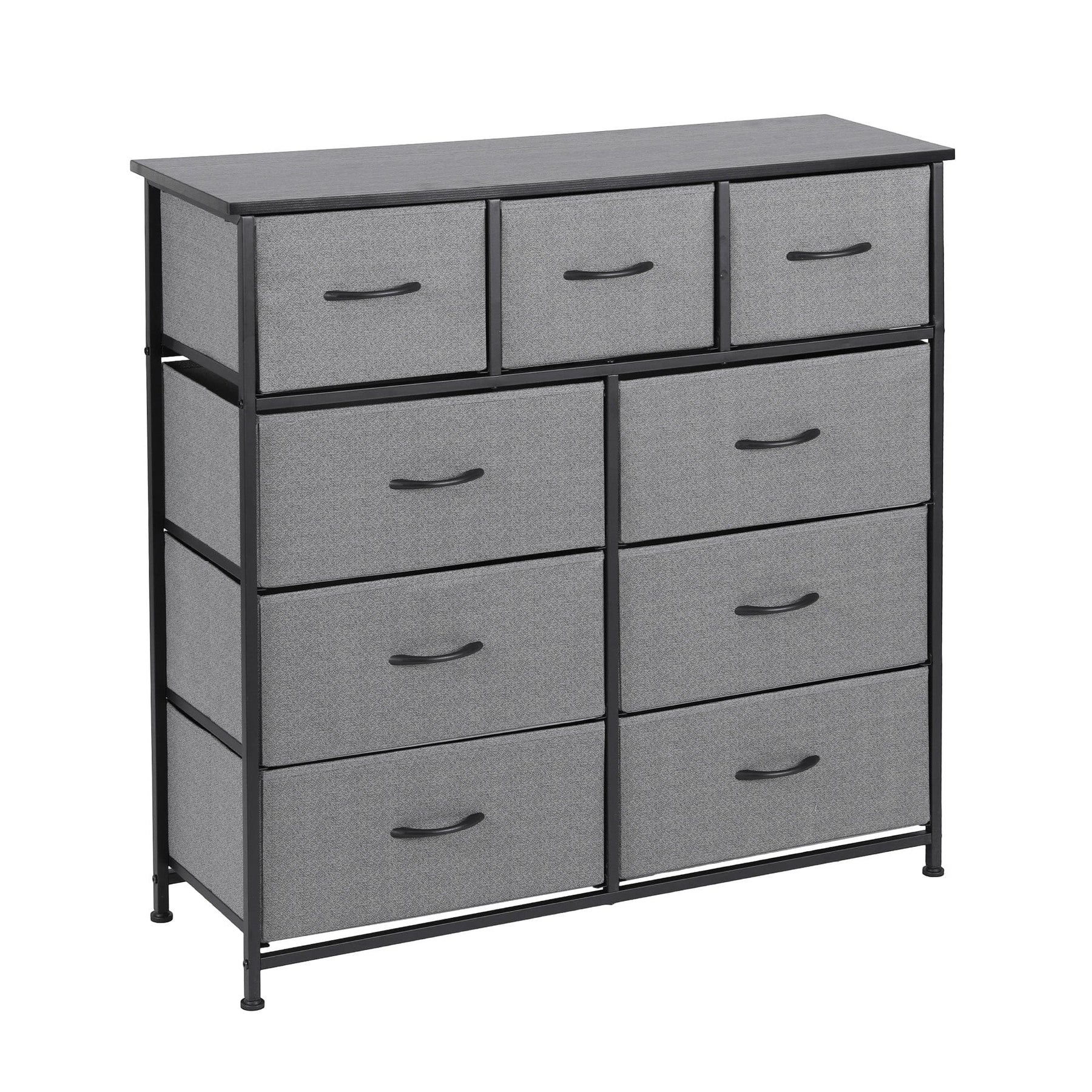 Artiss Chest of 9 Drawers Storage Dresser Tallboy Dark Grey - SportZone.co.nz