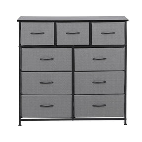 Artiss Chest of 9 Drawers Storage Dresser Tallboy Dark Grey - SportZone.co.nz