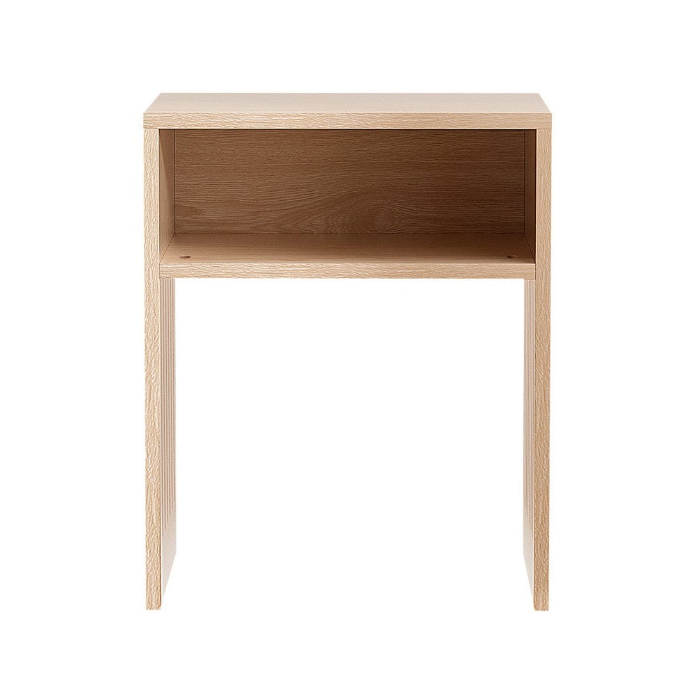 Artiss Coffee Table Storage Shelf Fluted Side Pine - SportZone.co.nz
