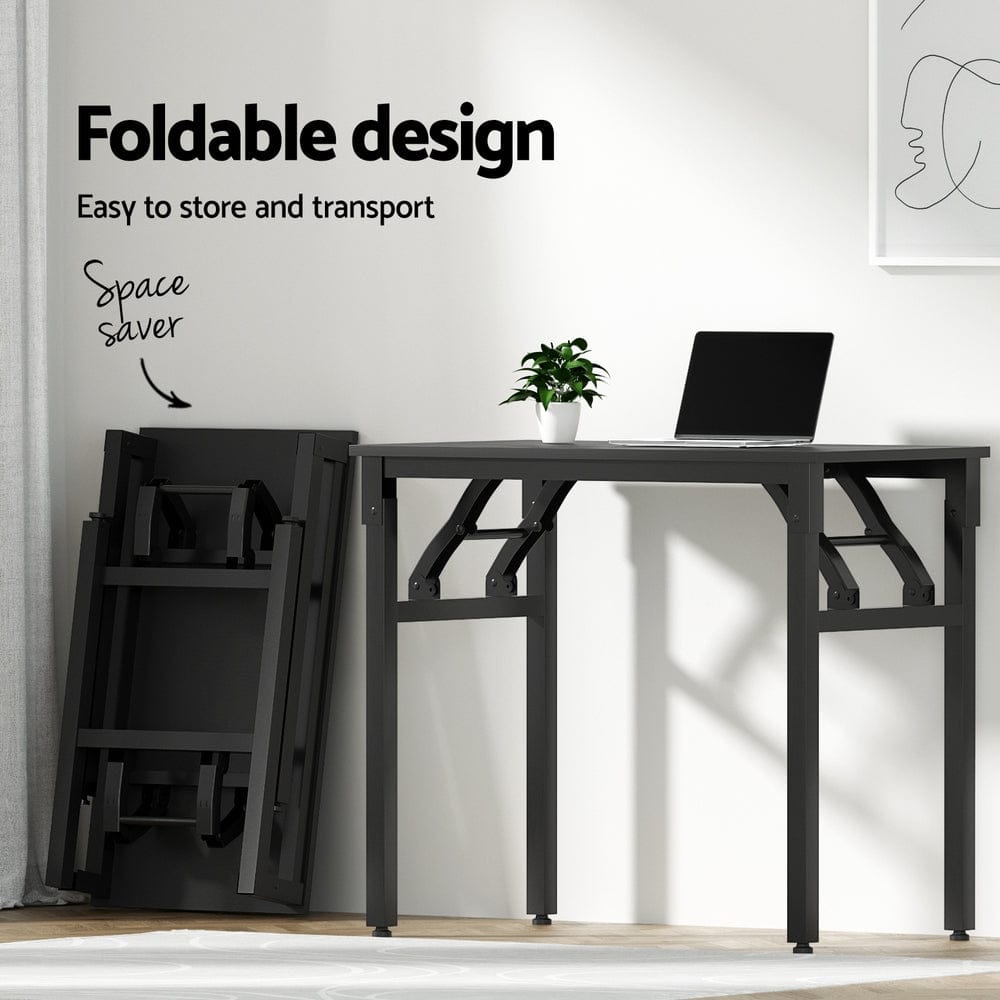 Artiss Computer Desk Foldable Balck 80CM - SportZone.co.nz