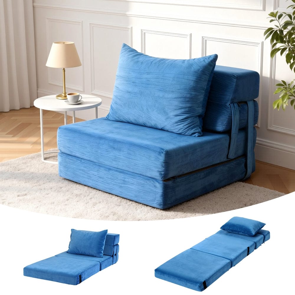 Artiss Convertible Folding Sofa Bed Armless Lounger Foam Floor Sofas Futons Couches - SportZone.co.nz