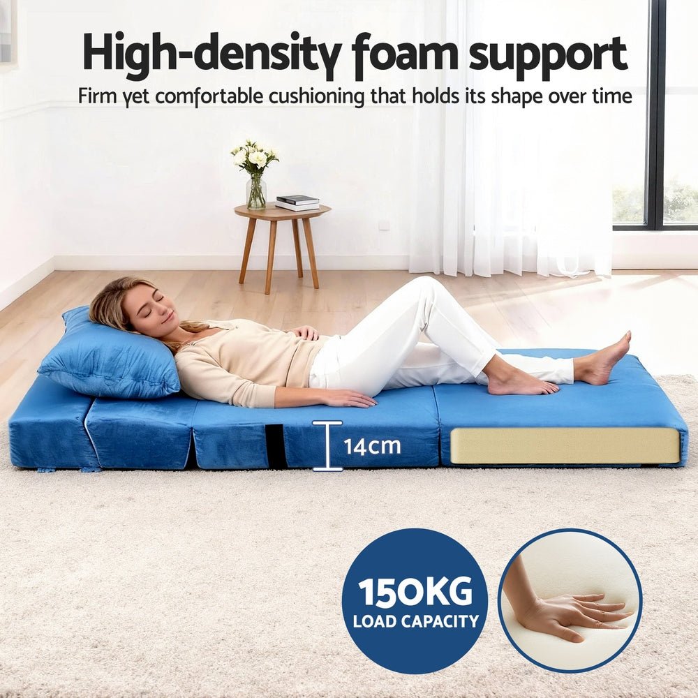 Artiss Convertible Folding Sofa Bed Armless Lounger Foam Floor Sofas Futons Couches - SportZone.co.nz
