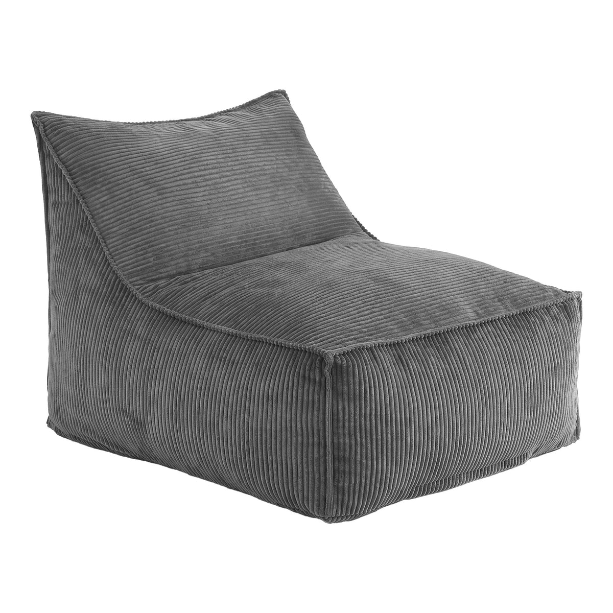Artiss Corduroy Bean Bag Chair Cover Grey | Soft Washable Lazy Sofa Cover - SportZone.co.nz