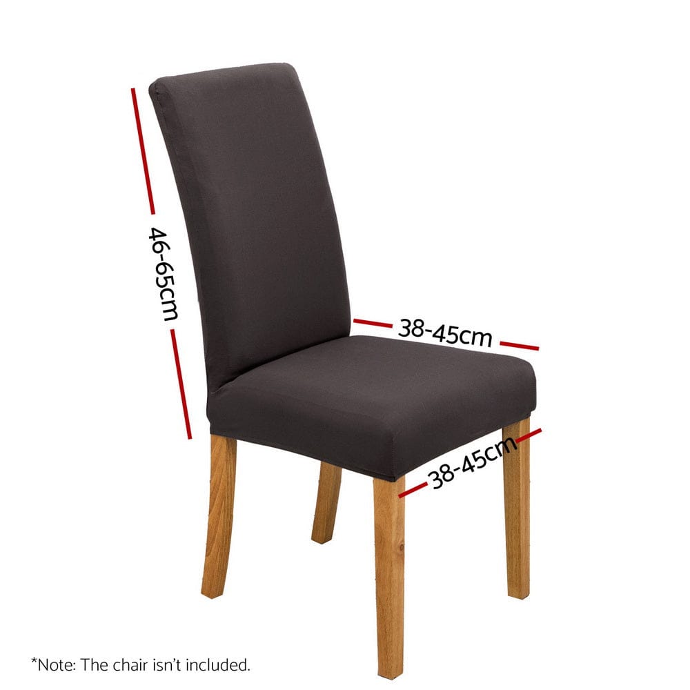 Artiss Dining Chair Covers 6x Slipcovers Spandex Stretch Banquet Party Dark Grey - SportZone.co.nz