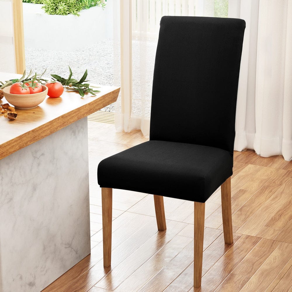 Artiss Dining Chair Covers 6x Slipcovers Spandex Stretch Banquet Wedding Black - SportZone.co.nz
