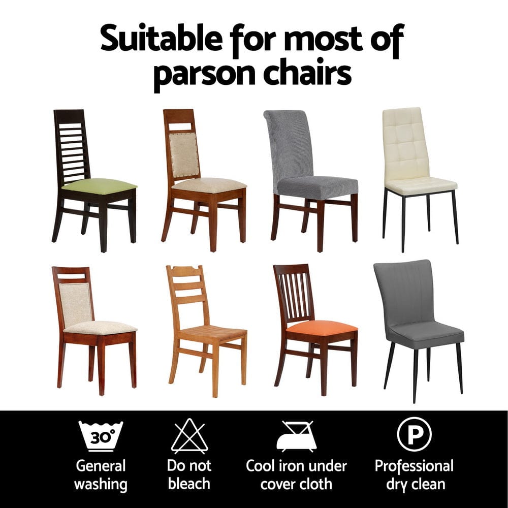 Artiss Dining Chair Covers 6x Slipcovers Spandex Stretch Banquet Wedding Grey - SportZone.co.nz