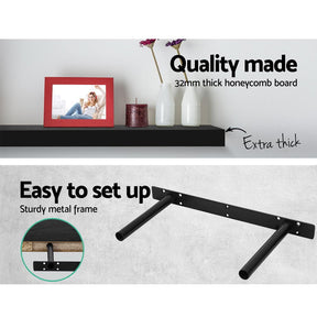 Artiss Floating Wall Shelf Set of 3 Black - SportZone.co.nz