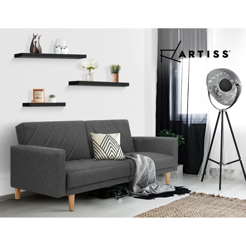 Artiss Floating Wall Shelf Set of 3 Black - SportZone.co.nz