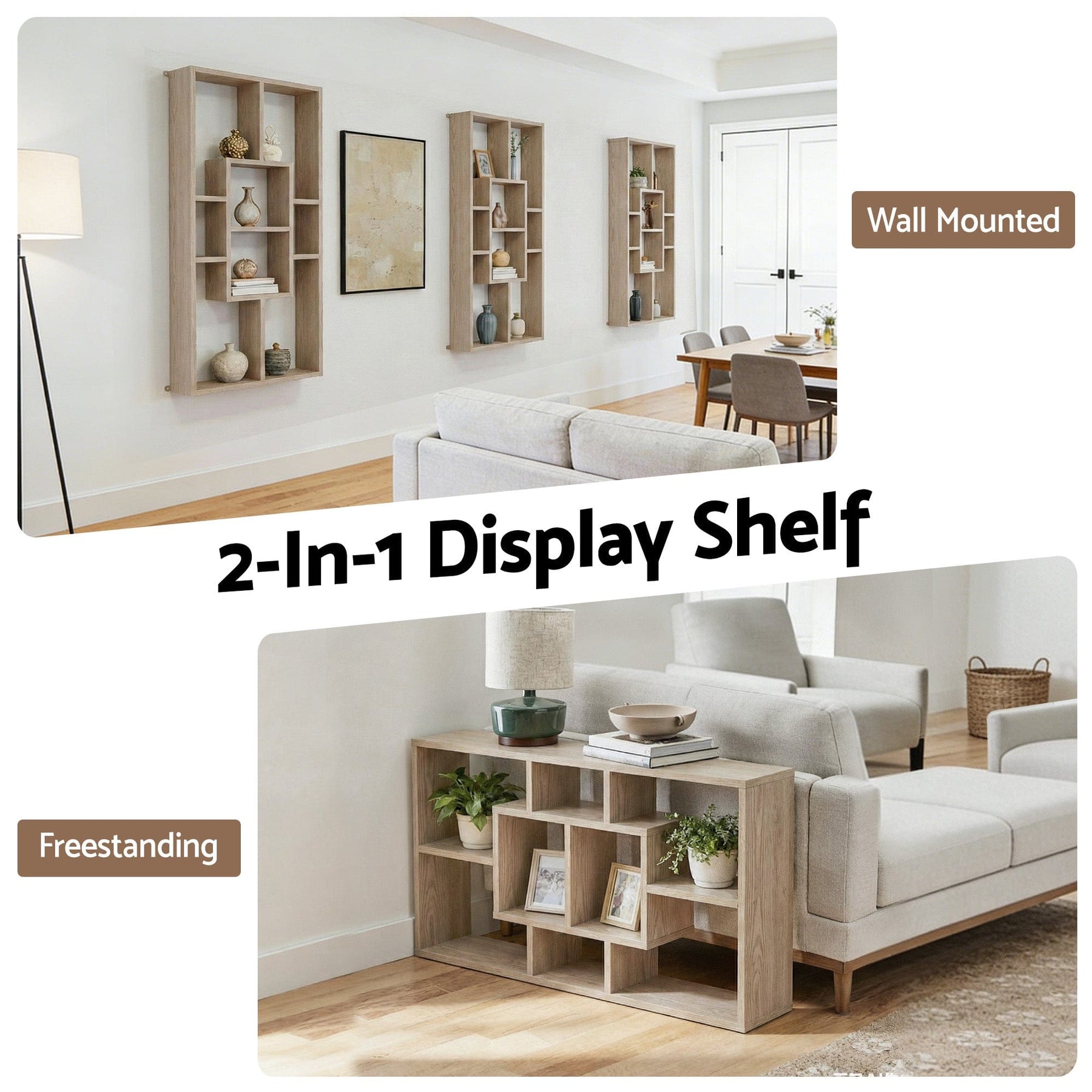 Artiss Floating Wall Shelves Bookshelf Wood - SportZone.co.nz
