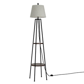 Artiss Floor Lamp 2 Tier Shelf Storage LED Light Stand Home Living Room Upright - SportZone.co.nz