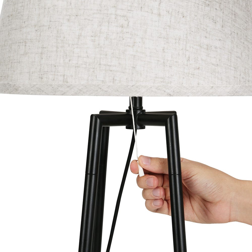 Artiss Floor Lamp 2 Tier Shelf Storage LED Light Stand Home Living Room Upright - SportZone.co.nz