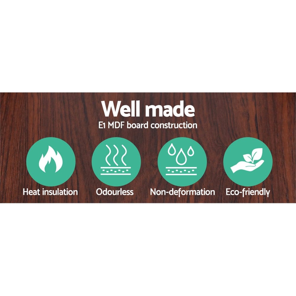 Artiss Floor Lamp 3 Tier Shelf Storage LED Light Stand Home Room Vintage Brown - SportZone.co.nz