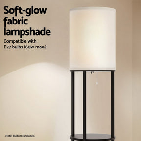 Artiss Floor Lamp 3 Tier Shelf Storage LED Light Stand Home Room Vintage Round - SportZone.co.nz