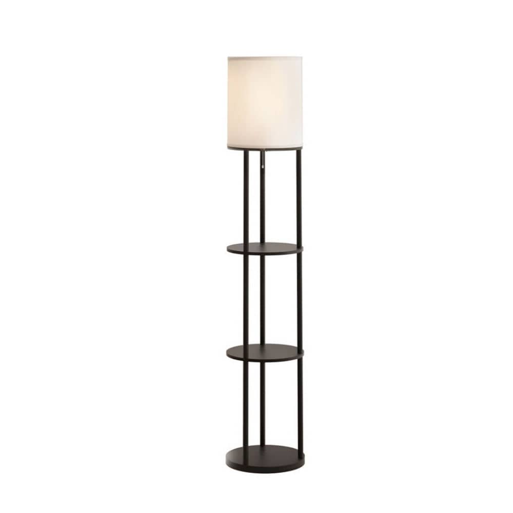 Artiss Floor Lamp 3 Tier Shelf Storage LED Light Stand Home Room Vintage Round - SportZone.co.nz