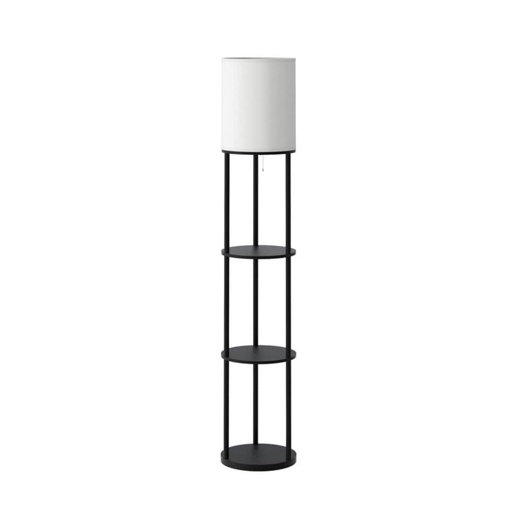 Artiss Floor Lamp 3 Tier Shelf Storage LED Light Stand Home Room Vintage Round - SportZone.co.nz