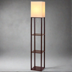 Artiss Floor Lamp 3 Tier Shelf Storage LED Light Stand Home Room Vintage White - SportZone.co.nz