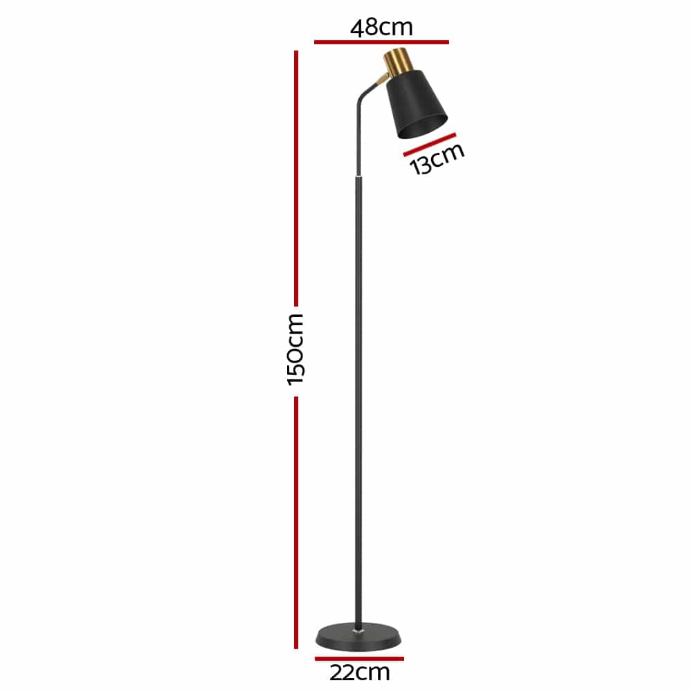 Artiss Floor Lamp LED Light Stand Modern Home Living Room Office Reading Black - SportZone.co.nz