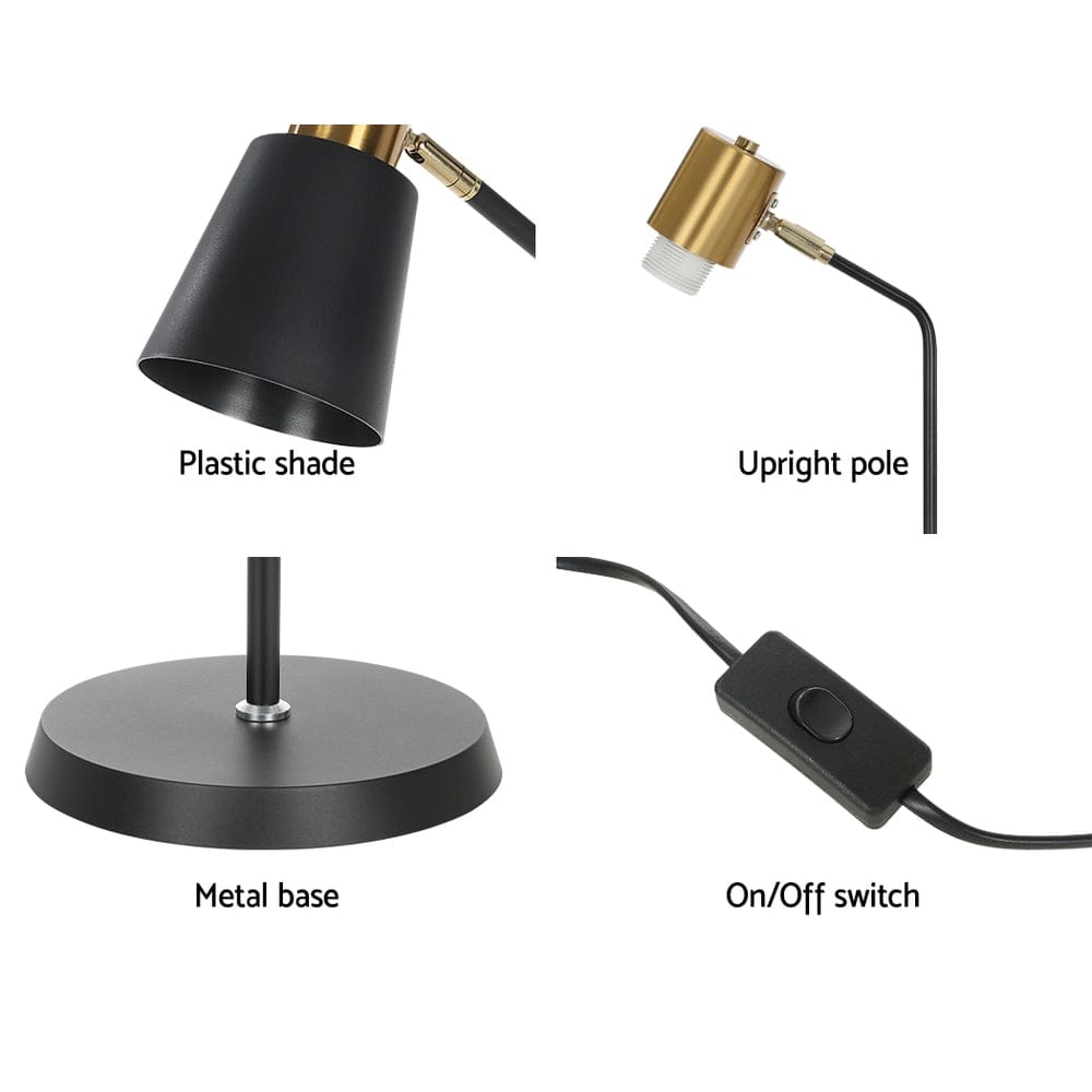 Artiss Floor Lamp LED Light Stand Modern Home Living Room Office Reading Black - SportZone.co.nz