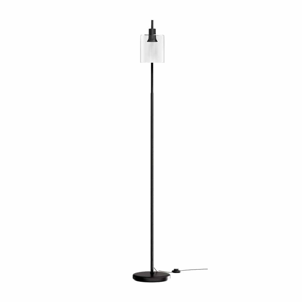 Artiss Floor Lamp Light Stand Modern Home Living Room Office Reading Glass Shade Black - SportZone.co.nz