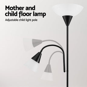 Artiss Floor Lamp Mother and Child Modern Home Living Room Office Reading Black - SportZone.co.nz