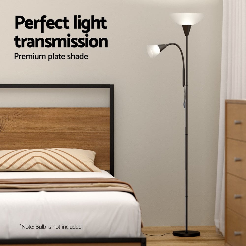 Artiss Floor Lamp Mother and Child Modern Home Living Room Office Reading Black - SportZone.co.nz