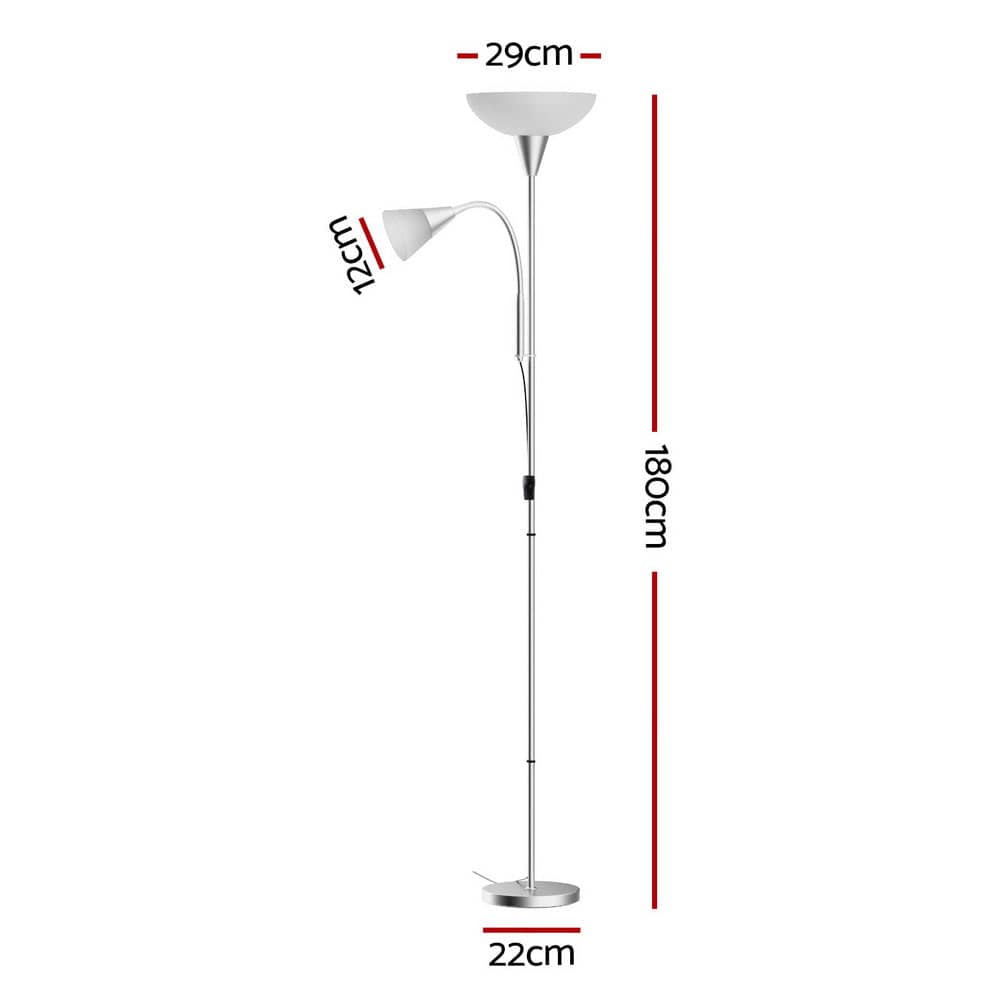 Artiss Floor Lamp Mother and Child Modern Home Living Room Office Reading Silver - SportZone.co.nz