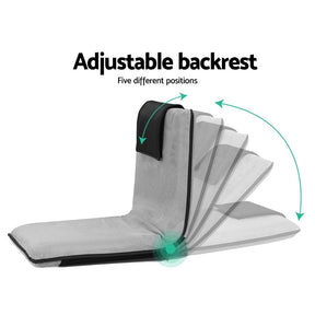 Artiss Floor Lounge Sofa Bed Couch Recliner Chair Folding Chair Cushion Grey - SportZone.co.nz