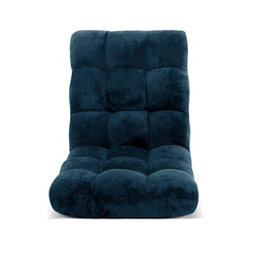 Artiss Floor Lounge Sofa Bed Flannel Fabric Navy - SportZone.co.nz