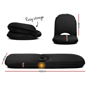 Artiss Floor Lounge Sofa Camping Chair Black - SportZone.co.nz
