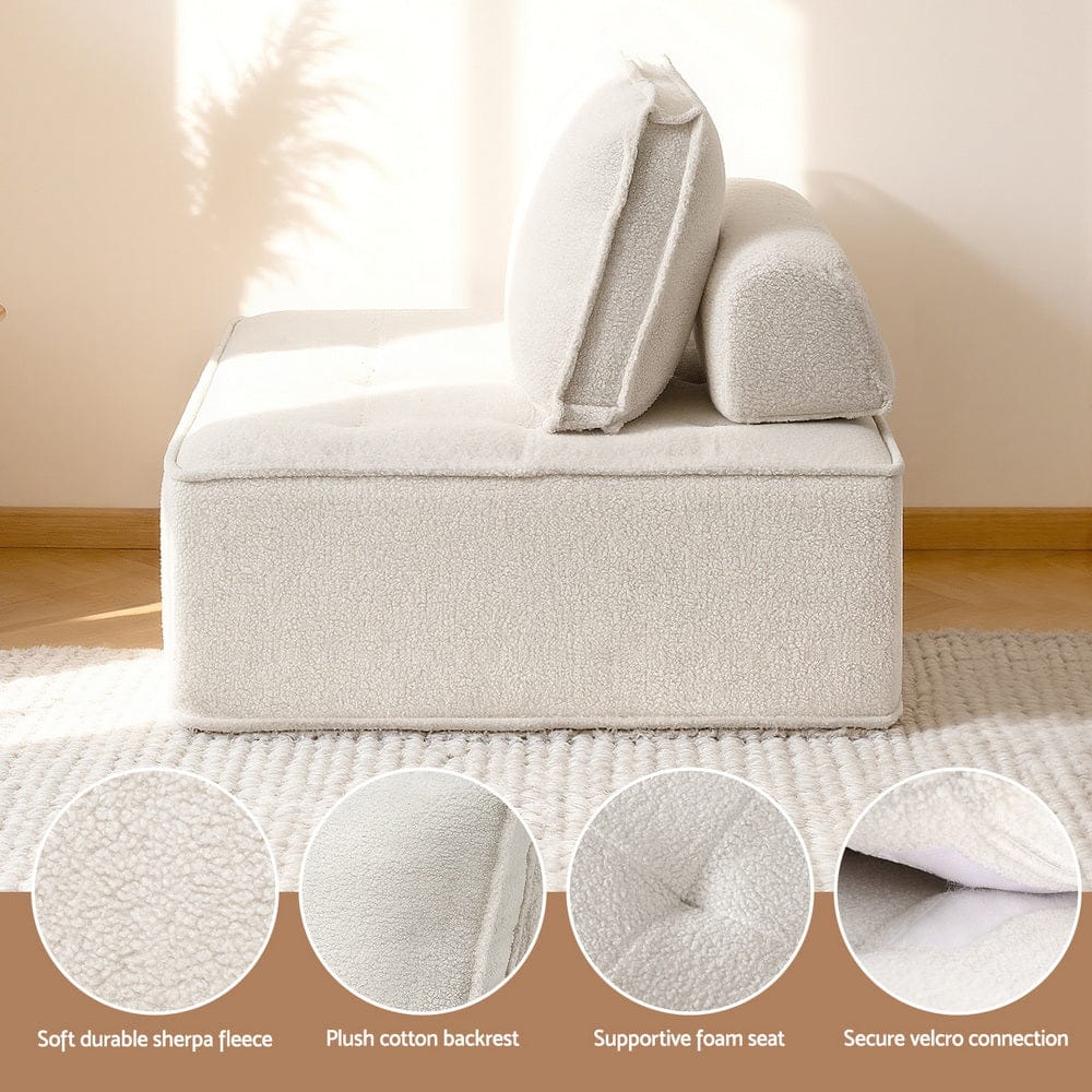 Artiss Floor Sofa Lounge Chair 5 Seater with Pillow - SportZone.co.nz