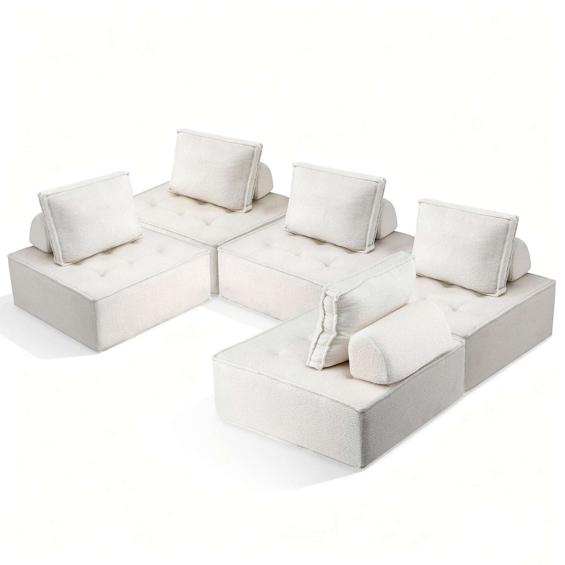 Artiss Floor Sofa Lounge Chair 5 Seater with Pillow - SportZone.co.nz