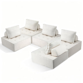 Artiss Floor Sofa Lounge Chair 5 Seater with Pillow - SportZone.co.nz