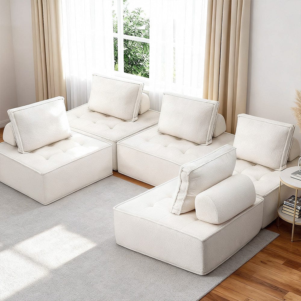 Artiss Floor Sofa Lounge Chair 5 Seater with Pillow - SportZone.co.nz