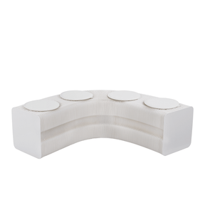 Artiss Folding Paper Bench With 4 PU Leather Seat Pads Expandable Accordion Stool For 4 Seats - SportZone.co.nz