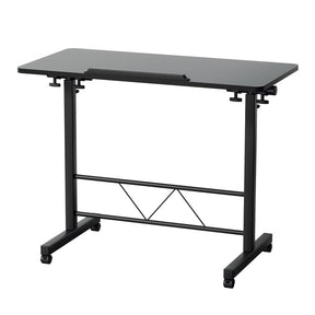 Artiss Laptop Desk Table Height Adjustable Wooden Bed Side Tables 80CM Black - SportZone.co.nz