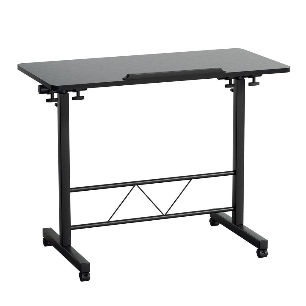 Artiss Laptop Desk Table Height Adjustable Wooden Bed Side Tables 80CM Black - SportZone.co.nz