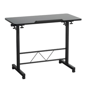 Artiss Laptop Desk Table Height Adjustable Wooden Bed Side Tables 80CM Black - SportZone.co.nz