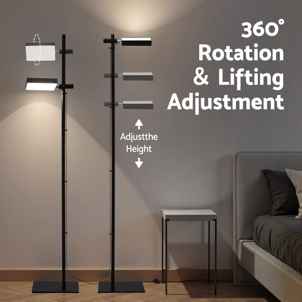 Artiss LED Floor Lamp, Modern Reading Lamp 360～ Rotating Adjustable Light Head,12W Standing Lamp for Living Room, Bedroom Office - SportZone.co.nz