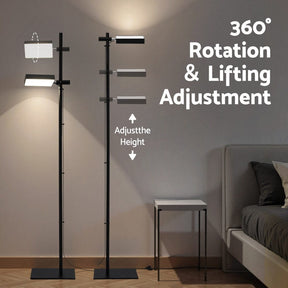 Artiss LED Floor Lamp, Modern Reading Lamp 360～ Rotating Adjustable Light Head,12W Standing Lamp for Living Room, Bedroom Office - SportZone.co.nz