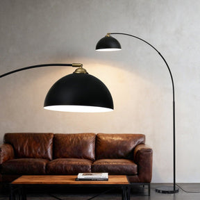Artiss Modern Arched Floor Lamp Black Standing Heavy - Duty Marble Base for Living Room Bedroom - SportZone.co.nz