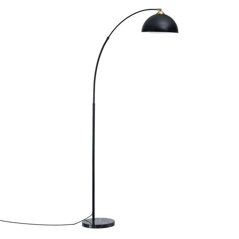 Artiss Modern Arched Floor Lamp Black Standing Heavy - Duty Marble Base for Living Room Bedroom - SportZone.co.nz