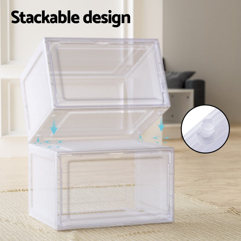 Artiss Shoe Box DIY Set of 6 Stackable Magnetic Door - SportZone.co.nz
