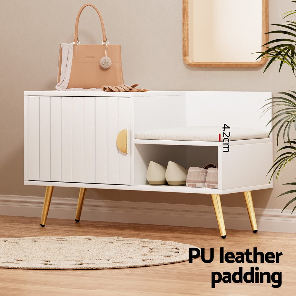 Artiss Shoe Rack Cabinet Bench 6 Pairs White - SportZone.co.nz