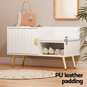 Artiss Shoe Rack Cabinet Bench 6 Pairs White - SportZone.co.nz
