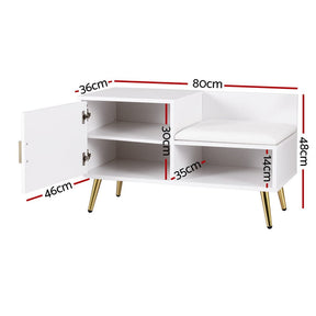 Artiss Shoe Rack Cabinet Bench 6 Pairs White - SportZone.co.nz